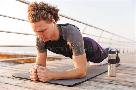 Man Doing Planking Exercise In Gym Stock Image Image Of Training