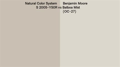 Natural Color System S 2005 Y50r Vs Benjamin Moore Balboa Mist Oc 27