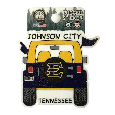 Bucs Etsu Seasons Design Cartoon Jeep 325 Decal Alumni Hall