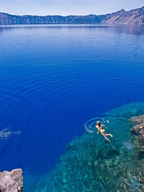 Swimming In Crater Lake Or Outdoors