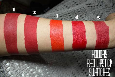 Holiday Red Lipstick Swatches Brittny