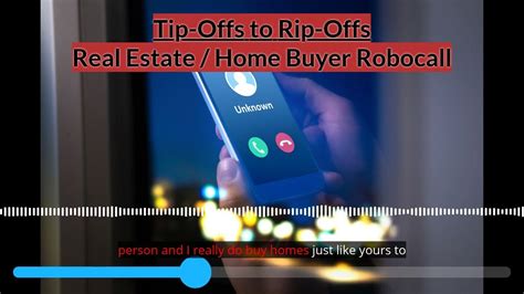 Real Estate Home Buyer Robocall Aarps Tip Offs To Rip Offs Youtube
