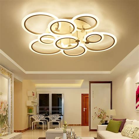 Creative Ring Hardware Acrylic Led Ceiling Lamps Residential