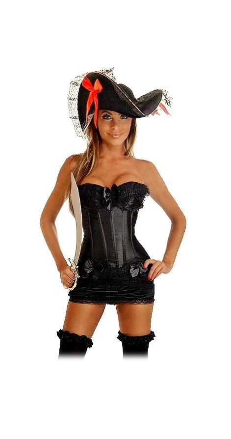 4 pc pin up pirate corset costume