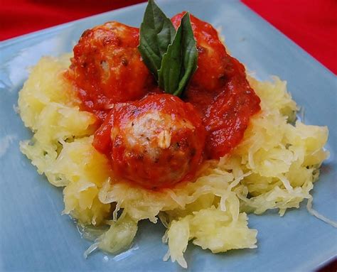 Spaghetti Squash With Turkey Meatballs Recipe Fitness By Patty