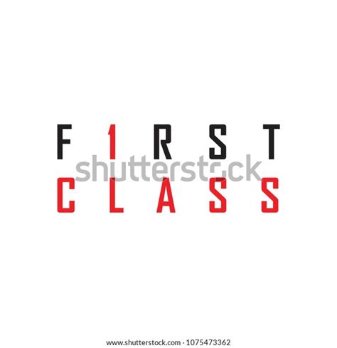 F1rst Class Letter Logo First Class Stock Vector Royalty Free 1075473362