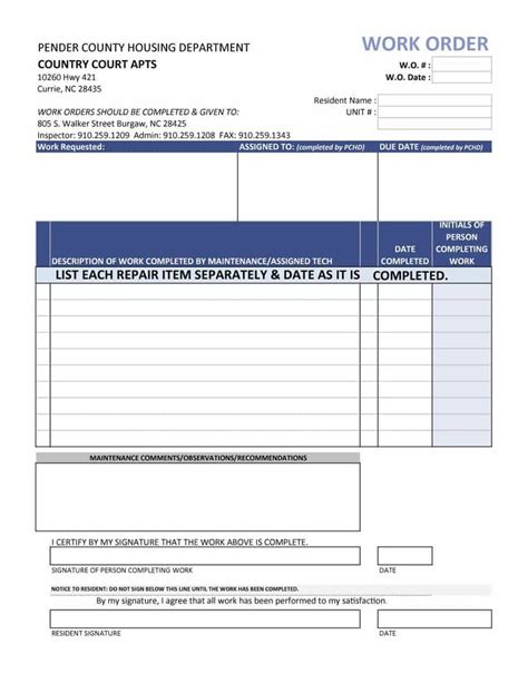 Contractor Work Order Template Invoice Template Best Templates