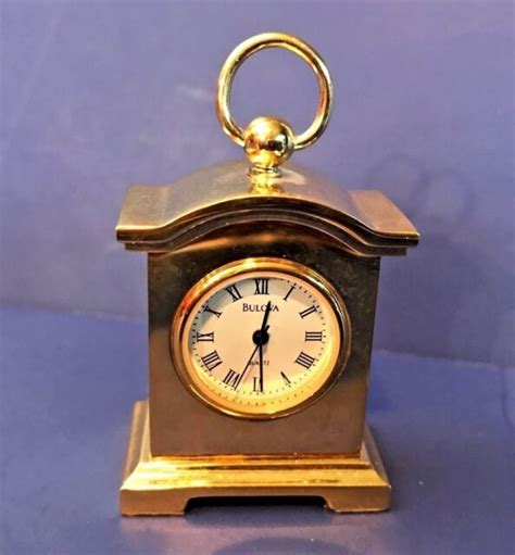 Vintage Bulova Miniature Carriage Clock 1994 Collectible Brass Clock