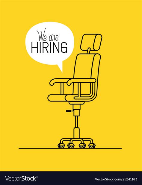 Office Chair With We Are Hiring Message Royalty Free Vector