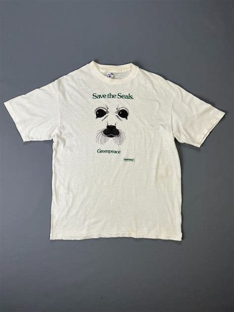 Save The Seals Greenpeace Single Stitch T Shirt Boardwalk Vintage