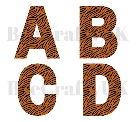 Uppercase Alphabet Lettering Alphabet Pet Tiger Black Tigers File