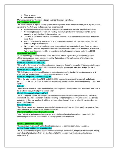 Business Management Notes 34 Business Management Year 12 Vce