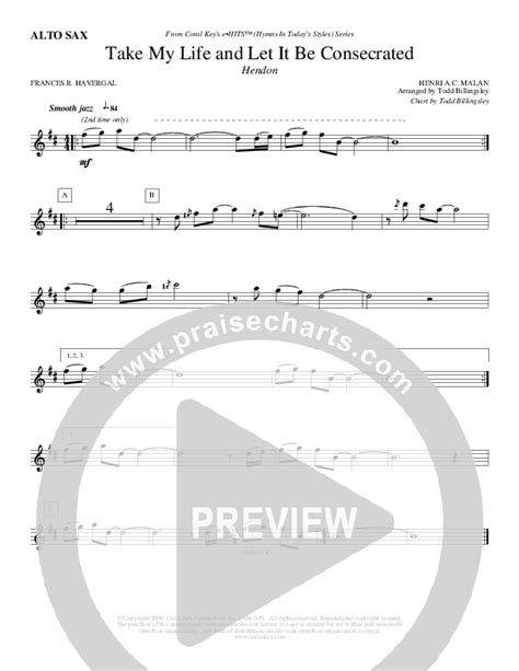 Take My Life And Let It Be Consecrated Alto Sax Sheet Music Pdf Todd
