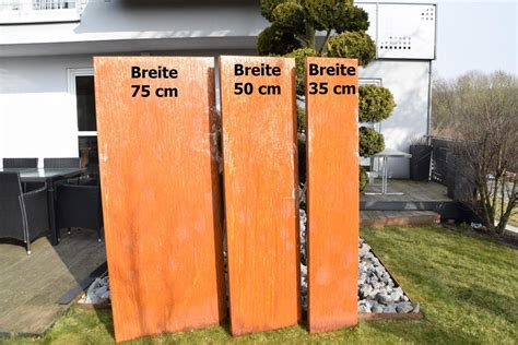 Nur noch 2 auf lager. Sichtschutz Edelrost Cortenstahl 160 x 75 cm - Rost Deko