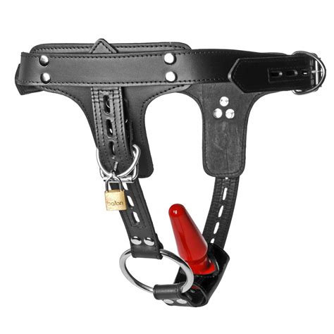 Strict Premium Locking Leather Cock Ring And Anal Plug Harness Free Usa