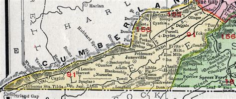 Lee County Virginia Map 1911 Rand Mcnally Jonesville Pennington
