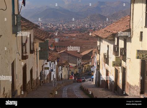 Cobblestone Streets In The Unesco World Heritage City Of Cusco Peru