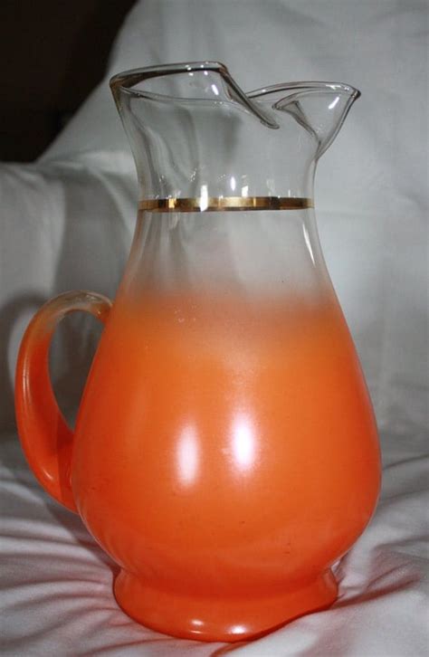 Vintage Retro Frosted Blendo Orange Glass By 1vintagevirgin