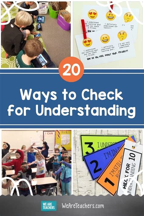 15 Ways To Check For Understanding Teaching Elementary School We