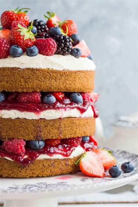 Vegan Vanilla Cake With Berries And Jam Domestic Gothess Vegan Sweets
