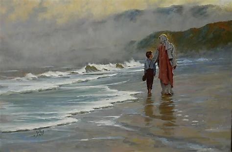 Jesus Walking With Child On The Beach Image One Belonging To Him
