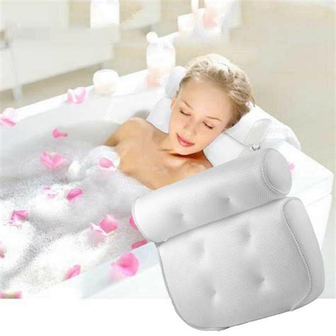 Clearance Bath Pillow D Mesh Bath Pillow With Powerful Suction Cups Luxurious High Elastic