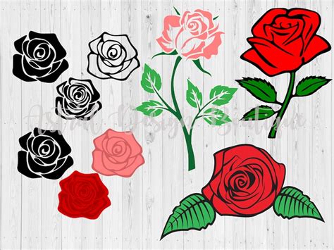 Layered Rose Svg Digital Download Cut Files For Cricut Etsy