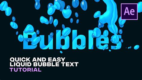 Liquid Bubble Text Animation In After Effects Quick And Easy Youtube
