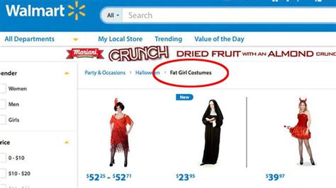 Walmart Apologises For Fat Girl Costumes Us News Sky News