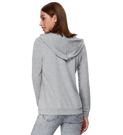 Women Lightweight Thin Zip Up Hoodie Jacket With Plus Claf0254 Grey