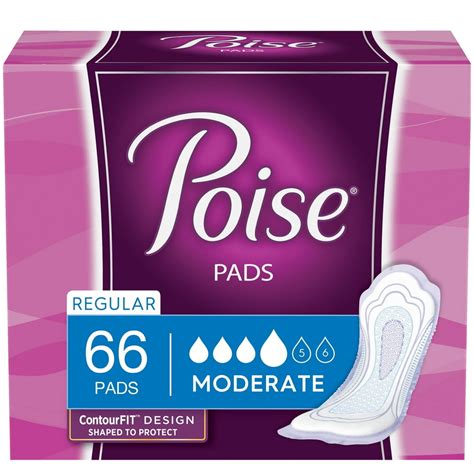 Poise Womens Moderate Regular Postpartum Incontinence Pads 66 Count