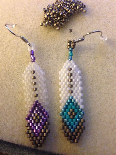 Feather Earrings Earring Patterns Beaded Earrings Patterns Bead