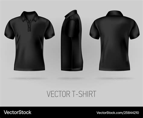 Black Short Sleeve Polo Shirt Design Templates Vector Image