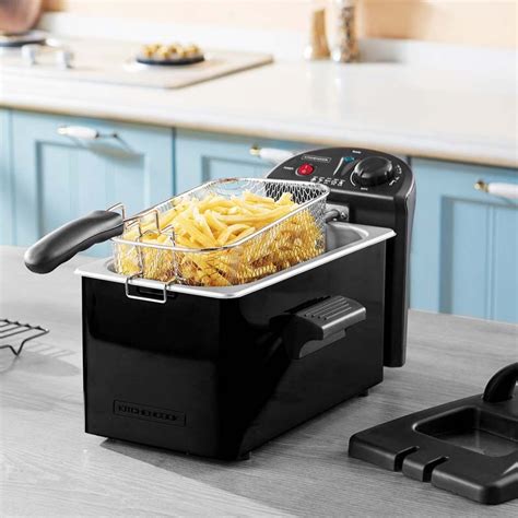 Friteuse Semi Pro Noire 3l 2100W Avec Vitre KFRY BLACK KITCHENCOOK