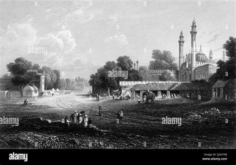 Delhi 1834 Escena Callejera En La Capital De La India Desde Las