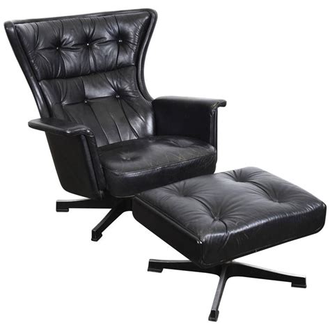 Modern lounge chairs for the bedroom, wooden outdoor lounge chairs, luxury modern loungers kardiel cub modern lounge chair: Swedish Mid-Century Modern Vintage Black Leather Swivel ...