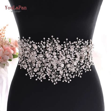 Topqueen Sh240 Wedding Dress Accessories Silver Diamond Belt Bridesmaid
