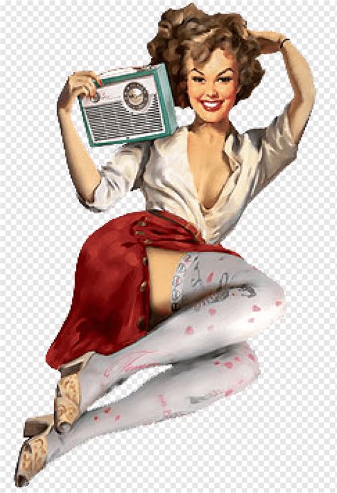 Pin Up Girl Radio Station Drawing Others Television Pencil Pin Png Pngwing