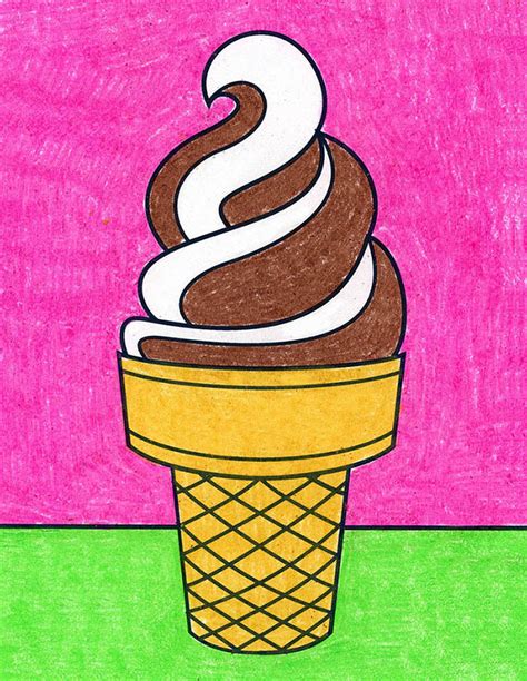 How To Draw Ice Cream Color Ice Cream Drawing For Kids Learning