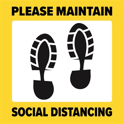 “please Maintain Social Distancing” Square Floor Stickers 250mm