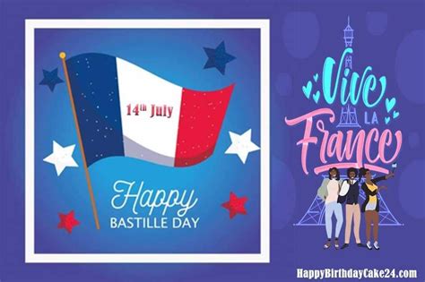 Vive La France Happy Bastille Day Card With Name 14th July 2020