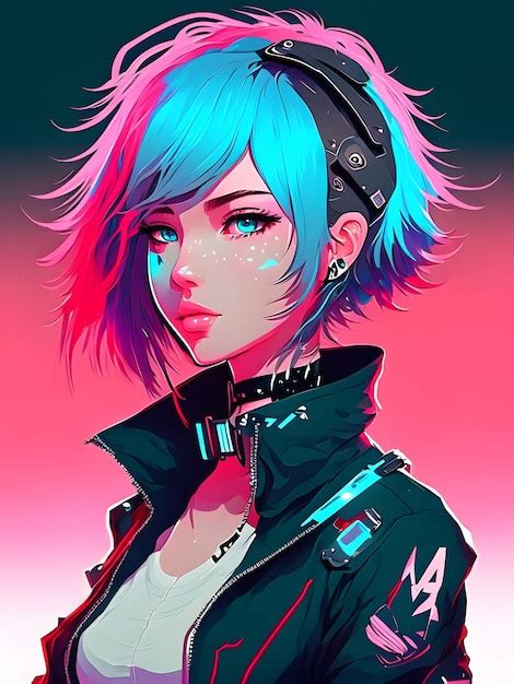 Premium Photo Futuristic Anime Girl Wallpaper