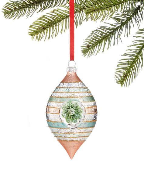Holiday Lane Shimmer And Light Glass Drop Ornament Created For Macy S And Reviews Shop All