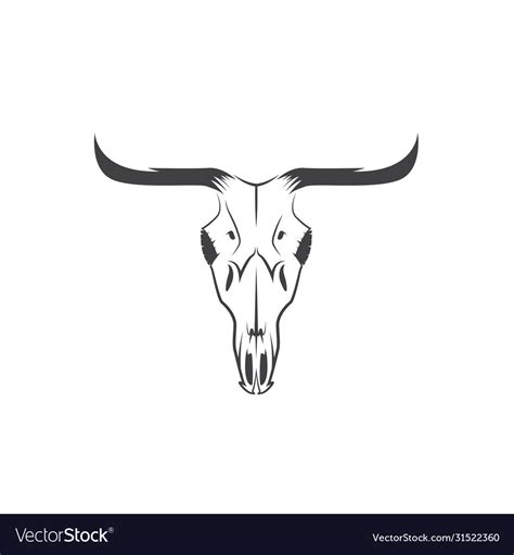 Abstract Texas Cow Skull Design Template Vector Image