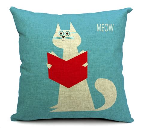 cute cat cartoon cat in reading thick cotton pillow office nap cushion sofa cushion pillow