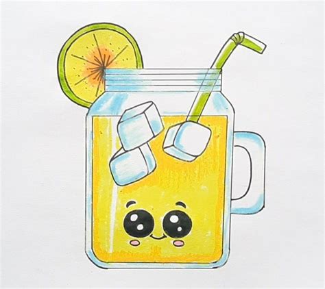 Cute Lemonade Juice Drawing For Kids Lemonade Drawing Cute Drawings