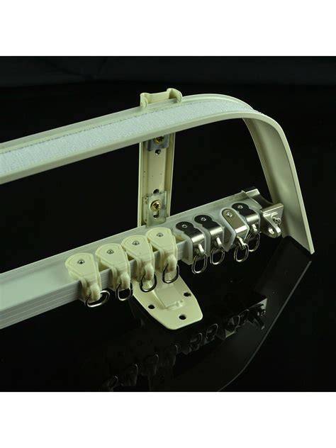 Curtain rods bay windows bendable. CHR8225 Ivory Bendable Double Curtain Tracks/Rails with ...