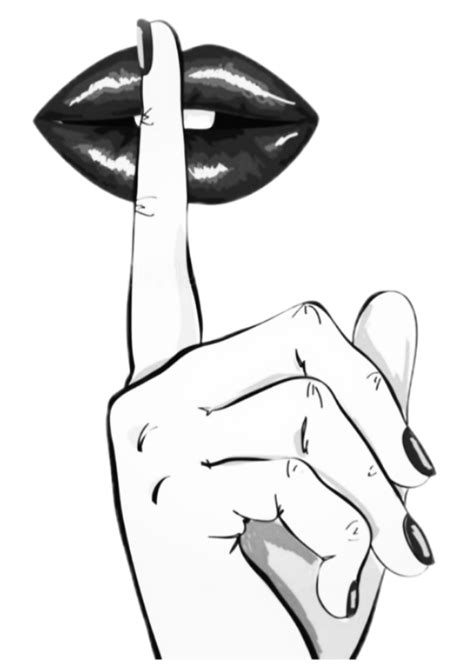 Freetoeditsecret Hush Shh Shhh Sticker Tumblr Aesthetic Black