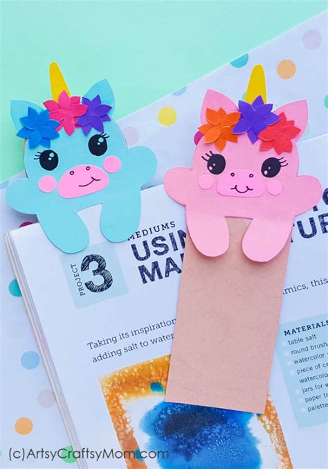 Diy Printable Baby Unicorn Bookmarks With Free Template