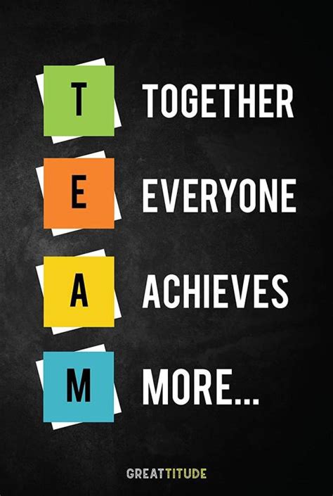 Team Together Everyone Achieves More Greatitude Wall Posters With